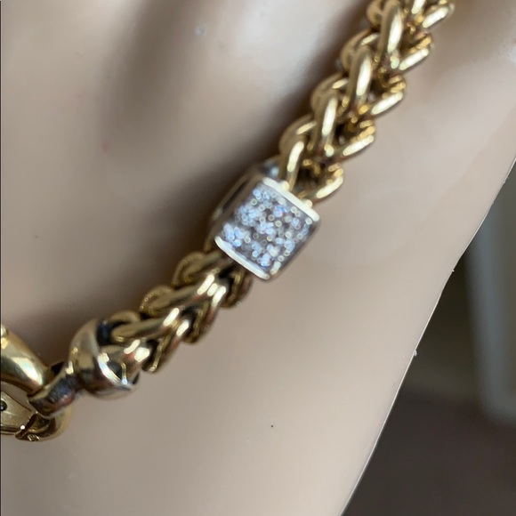 Wheat chain soft bangle bracelet 18K yellow gold - Picture 3 of 6